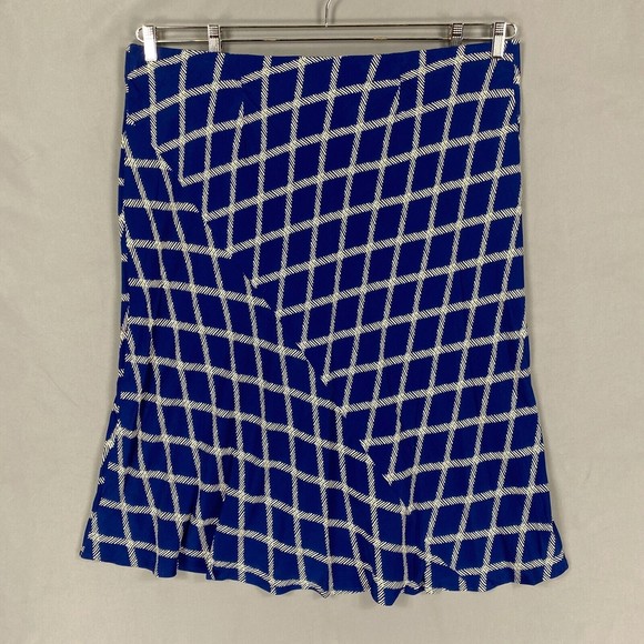 Ava & Viv Skirt Womens Plus 2x Blue Satin Midi A Line Elastic Waist Lightweight - Picture 2 of 11